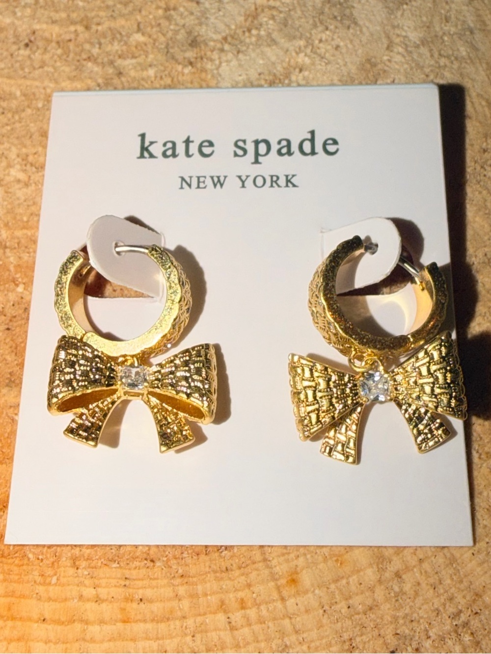 kate spade New York “Wrapped In A Bow” Huggie Drop Earrings